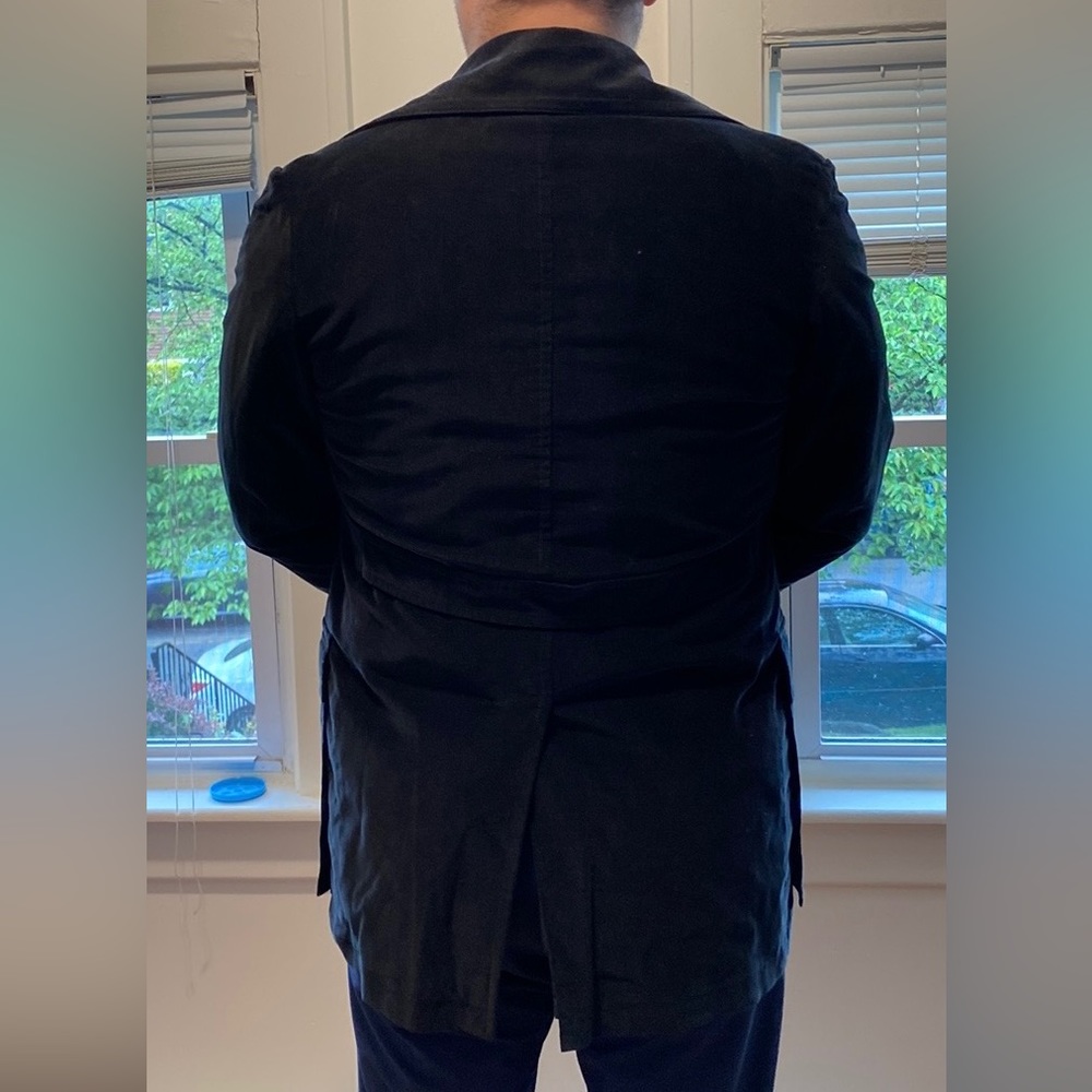 Yves Saint Laurent vintage- black corduroy mens jacket with leather knot buttons - Picture 8 of 11